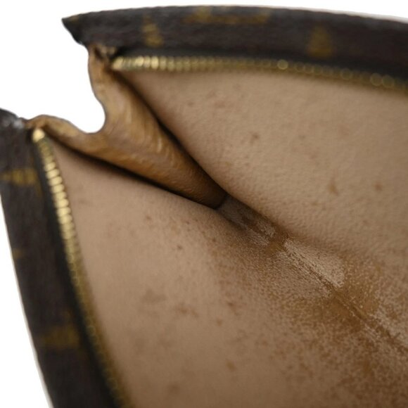 LOUIS VUITTON Logo BUCKET PM Pouch Bag Monogram Leather Brown France - Picture 7 of 13